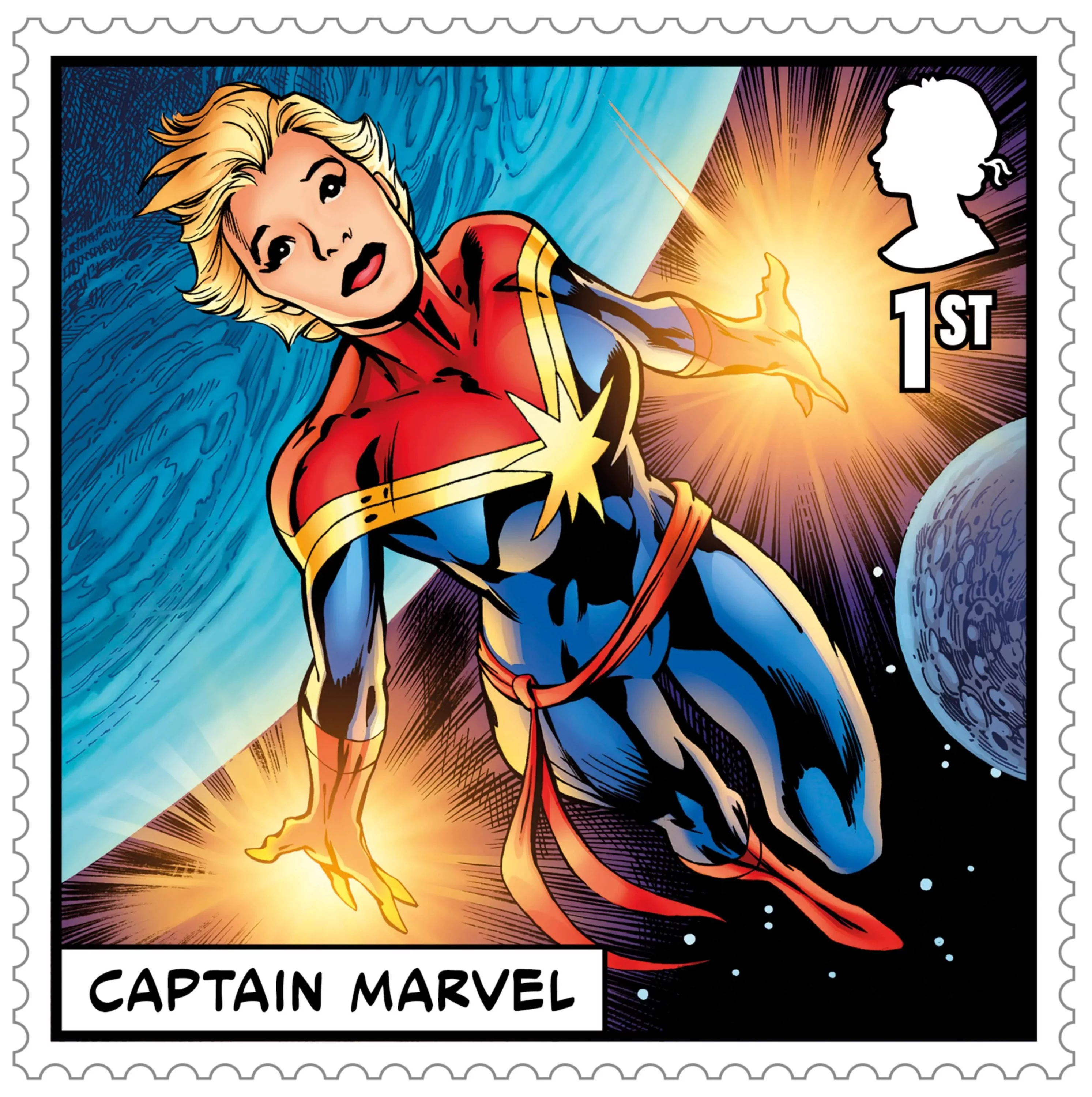 Timbre Marvel Super Heroes Captain-Marvel