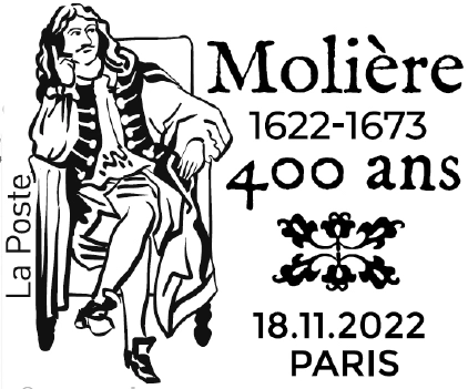 Oblitération 1er Jour bloc Molière 2022