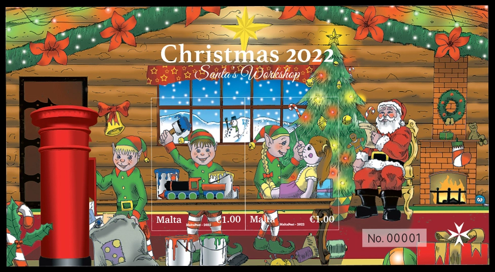 Timbre Malte Noël 2022 Feuillet