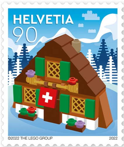 Timbres suisses 2022 Maison en Lego 