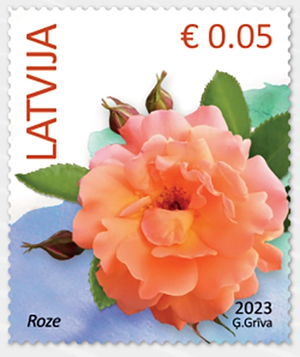 Timbre letton 2023 Rose