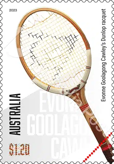 Timbre australien 2023 Sporting pleasures raquette de tennis