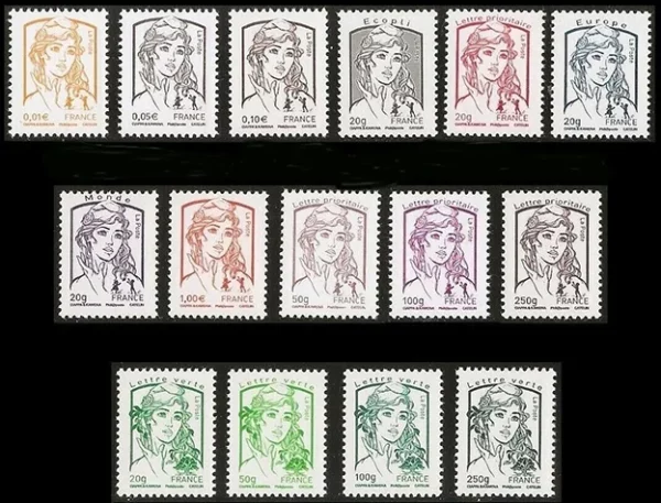 Timbres français 2013 série Marianne Ciappa et Kawena