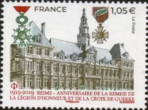 Timbre français 2019 Centenaire Légion Honneur et Croix de guerre Reims YT5338