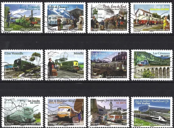 Timbres autoadhésifs 2014 Epopée du voyage en train