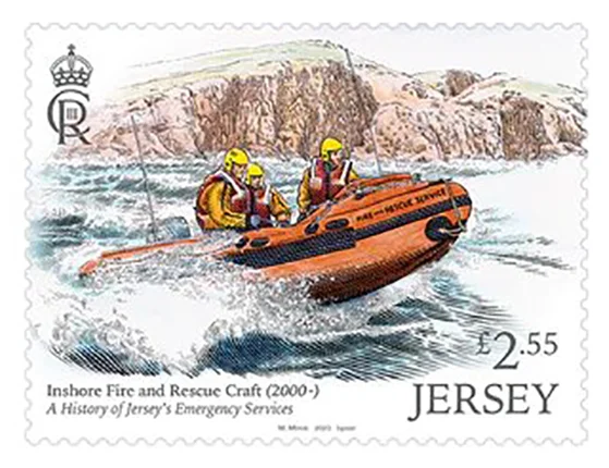 Timbres Jersey 2023 services d'urgence bateau II