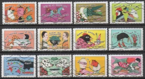 Timbres autoadhésifs 2014 Sourires Sauter du coq à l'âne