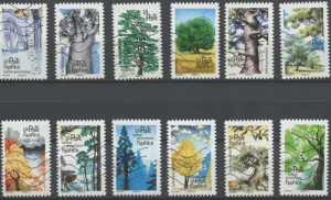 Timbres autoadhésifs 2018 Arbres