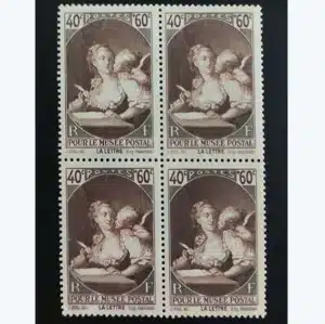 Bloc 4 timbres français 1939 Fragonard YT 446** recto