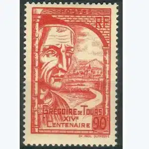 Timbre français 1939 Gregoire de Tours YT442