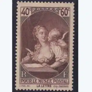 Timbre français 1939 La lettre Fragonard YT 446*