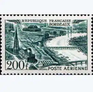 Timbre français 1949 Bordeaux PA YT25