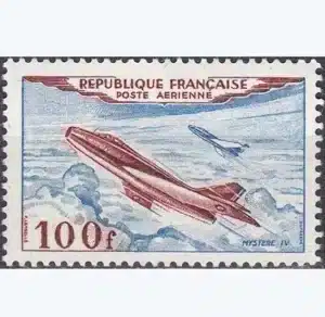 Timbre français 1954 Mystère IV PA30