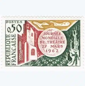 Timbre français 1962 Journée mondiale du théâtre YT1334**