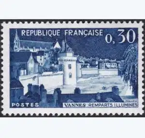 Timbre français 1962 Remparts de Vannes YT1333**