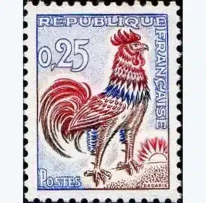 Timbre français 1962/5 Coq de Decaris YT 1331**