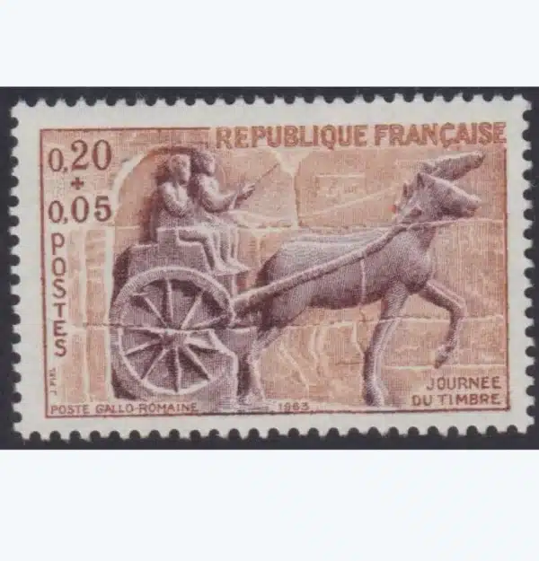 Timbre français 1963 Char Gallo romain YT1378**