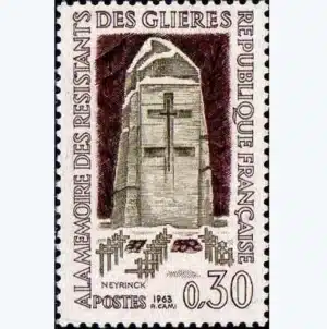 Timbre français 1963 Résistants des Glières YT 1380**