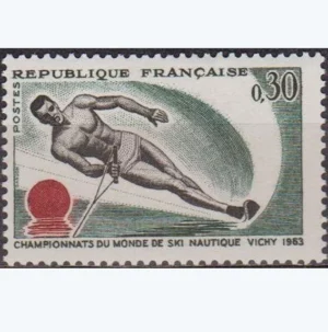 Timbre français 1963 Ski nautique Vichy YT1395**