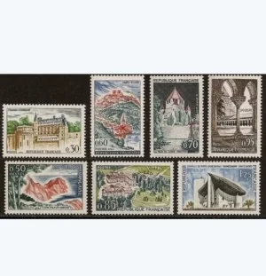 Timbres français 1963 1965 Série touristique YT1390** à YT1394A**