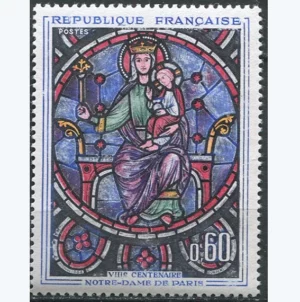 Timbre français 1964 8ème centenaire Notre Dame de Paris YT 1419**