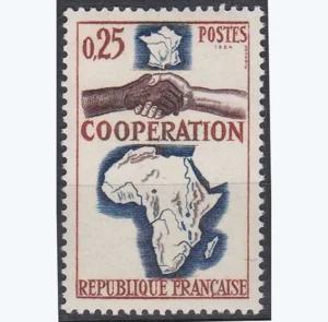 Timbre français 1964 Coopération France Afrique Madagascar YT1432**