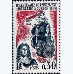 Timbre français 1965 Tricentenaire Peuplement ile Bourbon YT 1461**