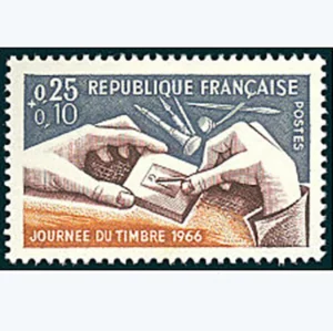 Timbre français 1966 Gravure d'un poinçon YT 1477**