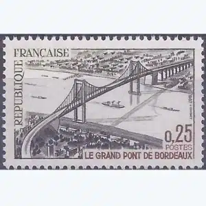 Timbre français 1967 Grand pont de Bordeaux YT 1524**