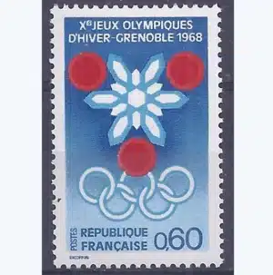 Timbre français 1967 Jeux olympiques d'hiver Grenoble YT 1520**