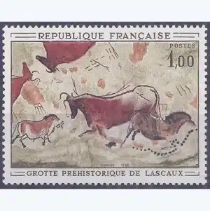 Timbre français 1968 Grotte de Lascaux YT 1555**