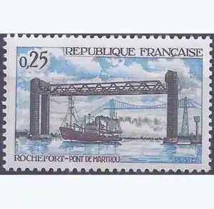 Timbre français 1968 Pont Martrou Rochefort YT 1564**