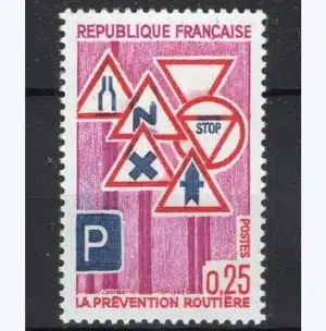 Timbre français 1968 Prévention routière YT 1548**