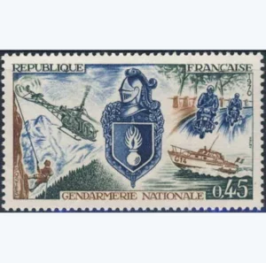 Timbre français 1970 Gendarmerie Nationale YT 1622**