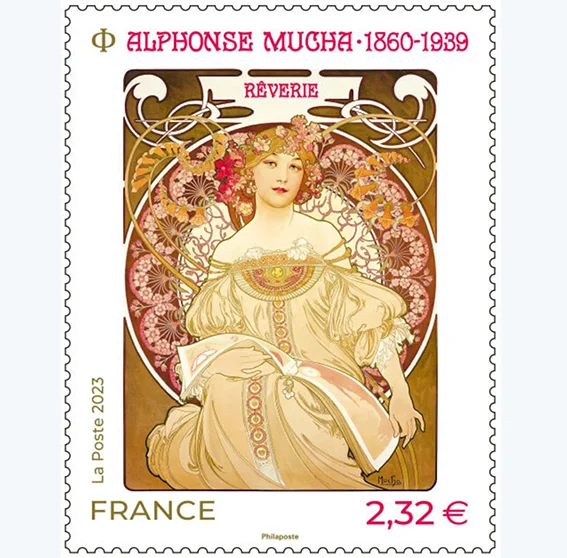 Timbre français 2023 Alphonse Mucha