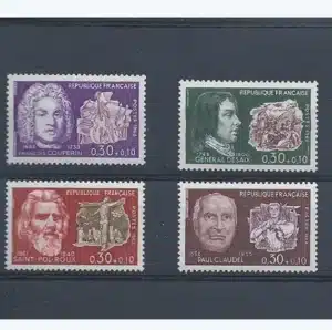 Timbres 1968 Célébrités françaises YT 1550** à YT 1553**