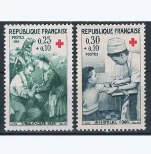 Timbres français 1966 Croix Rouge YT 1508** et YT 1509**
