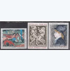 Timbres français 1968 Oeuvres d'Art YT 1568** à YT 1570**