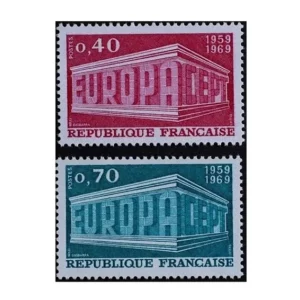 Timbres français 1969 Série Europa YT 1598** et YT 1599**