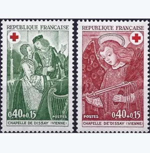 Timbres français 1970 Croix Rouge YT 1661** et YT 1662**
