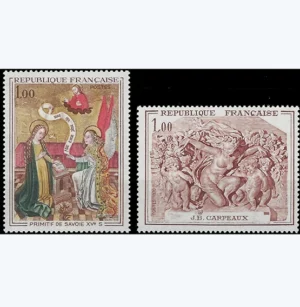 Timbres français 1970 Oeuvre d'art YT 1640** et YT 1641**