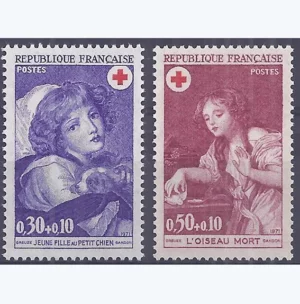 Timbres français 1971 Croix Rouge YT 1700** et YT 1701**