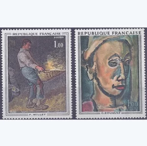 Timbres français 1971 Oeuvres d'art YT 1672** et YT 1673**