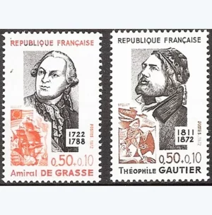 Timbres français 1972 Personnages célèbres YT 1727** et YT 1728**