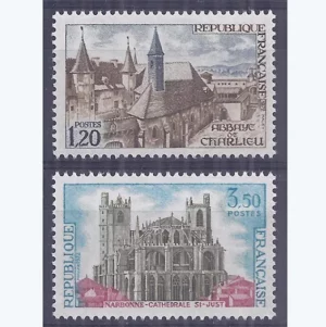 Timbres français 1972 Série touristique YT 1712** et YT 1713**