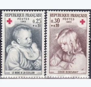 Timbre français 1965 Croix Rouge YT 1466** et YT 1467**