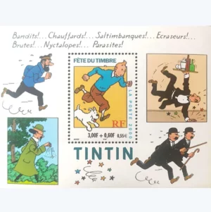 Feuillet Fête du timbre 2000 Tintin YT F 28**