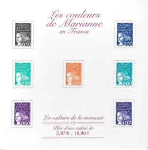 Feuillet français 2001 Couleurs de Marianne en francs YT F 41**