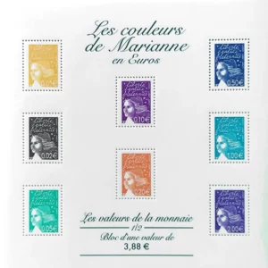 Feuillet français 2002 Couleurs de Marianne en euros YT F 44**