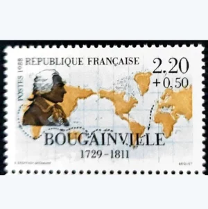 Timbre français 1988 Grand navigateur Bougainville YT 2521**